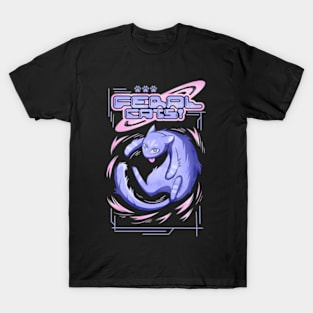 Purple Feral Cats Tee: Y2K Retro Style Graphic T-Shirt